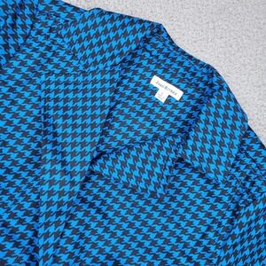 Joan Rivers Blue Black Houndstooth 3/4 Sleeve Jacket Women's Size‎ L